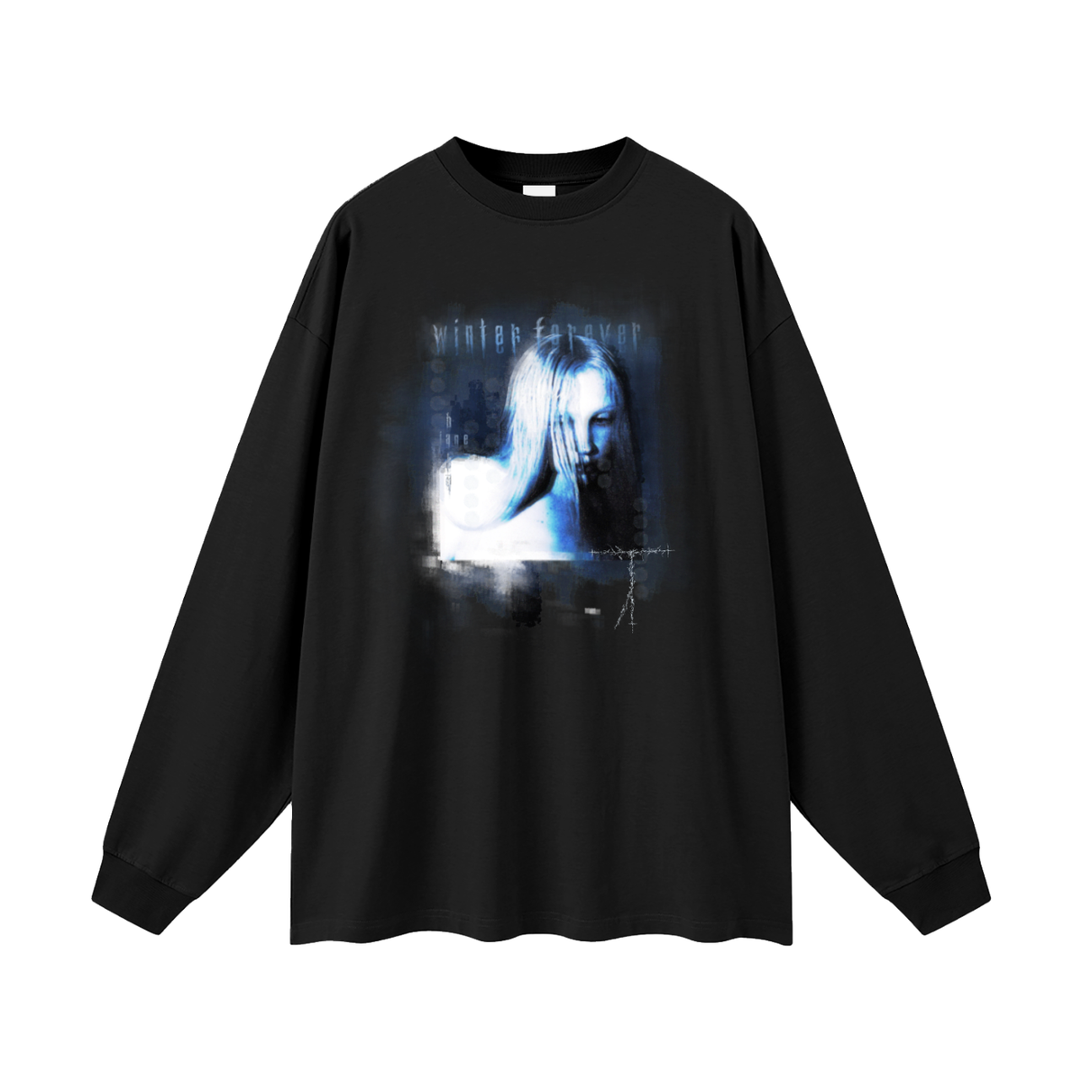 Blue Winter Oversized Long Sleeve Tee