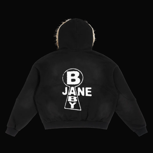 Heaven's Gate  Zip Up -Detachable Faux Fur Hoodie