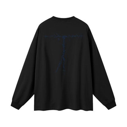 Blue Winter Oversized Long Sleeve Tee